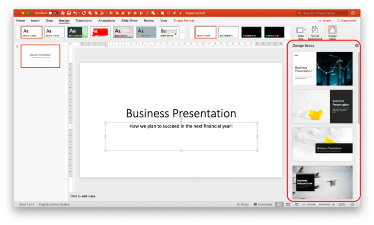 first slide in powerpoint presentation