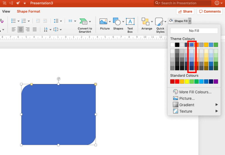 How to choose monochromatic color scheme in PowerPoint