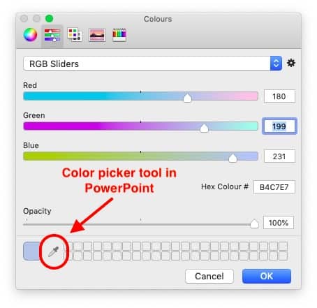 how to use eyedropper tool in PowerPoint